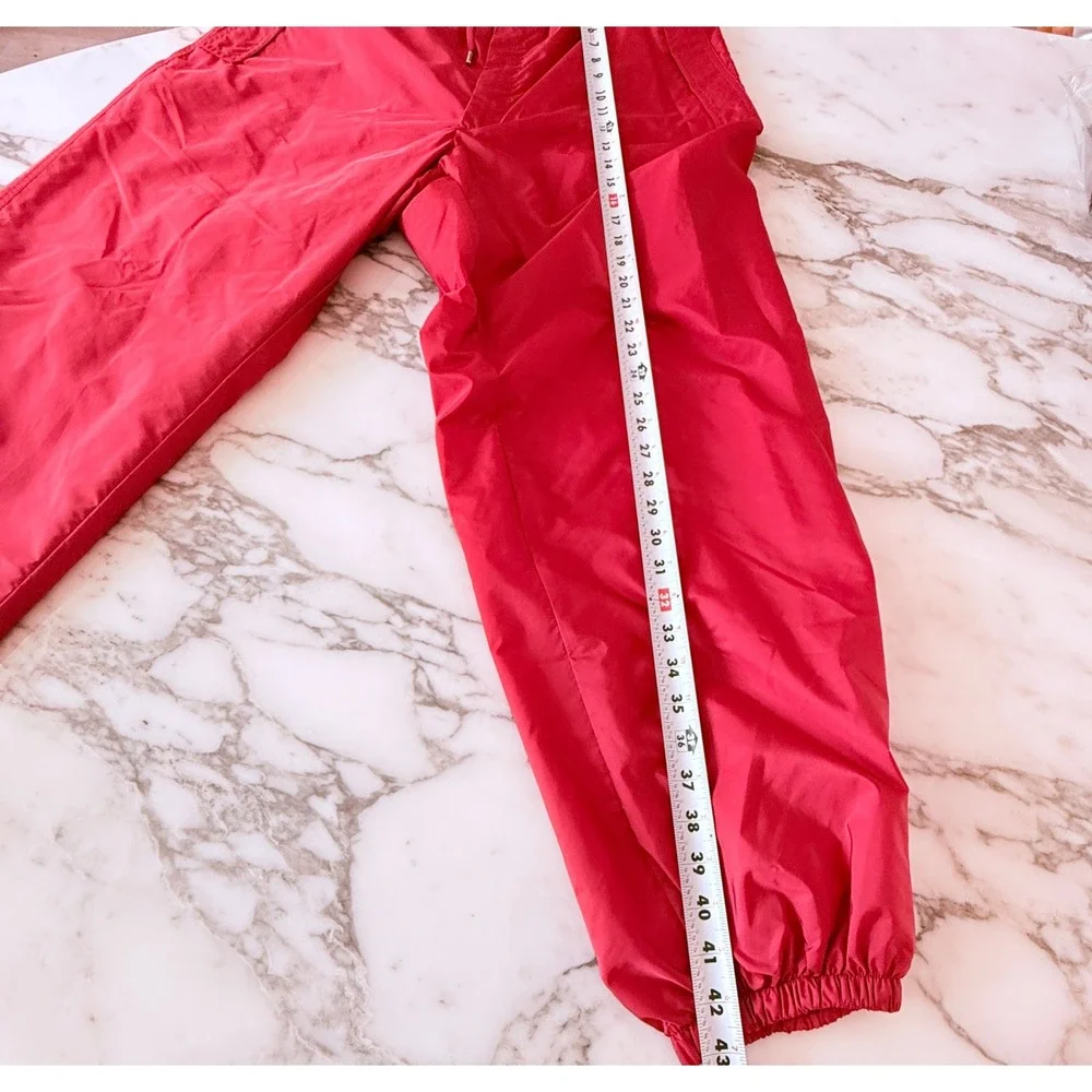 Prada Men's Red Re-Nylon Jogging Pants SPH374 Large, Triangle logo, stretch